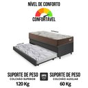 Ver imagem 7 de Bicama Baú Solteirão com Courino Linho Preto 96x203 com Colchão Adorabile Molas Ensacadas Ecoflex