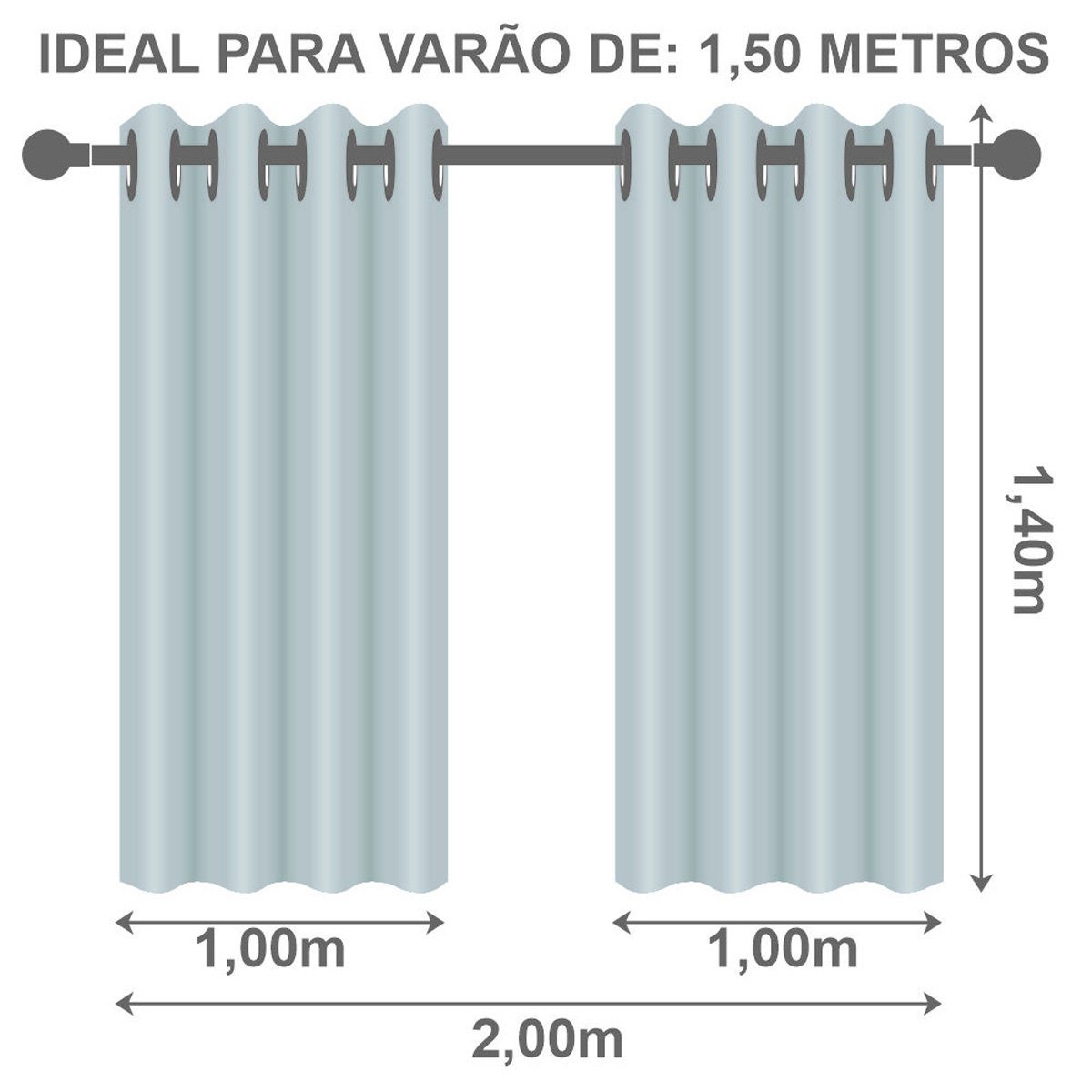 Cortina Voil Liso Forro Blecaute Pvc 2,00m x 1,40m Corta Luz Sala Quarto Janela Porta 100% Blackout  - 4