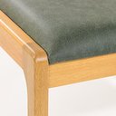 Ver imagem 5 de Banco Estofado 142cm x 51cm x 47cm Verde/Verniz Mel/Tecido