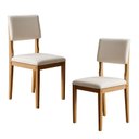 Ver imagem 1 de Kit 2 Cadeiras para Sala de Jantar Pés Madeira Maciça Carol Bege/Cinamomo/Veludo Palha