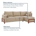 Ver imagem 5 de Sofá 4 Lugares Retrátil Bipartido com Chaise Reversível 275cm Holanda