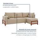 Ver imagem 4 de Sofá 4 Lugares Retrátil Bipartido com Chaise Reversível 275cm Holanda Bege