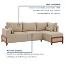 Ver mais imagens de Sofá 4 Lugares Retrátil Bipartido com Chaise Reversível 275cm Holanda Bege