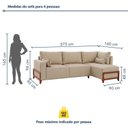 Ver imagem 3 de Sofá 4 Lugares Retrátil Bipartido com Chaise Reversível 275cm Holanda