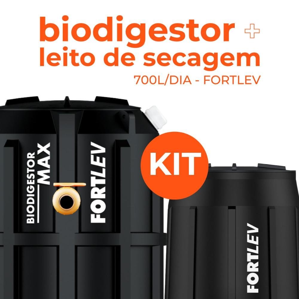 Kit Biodigestor 700l/dia Fortlev + Leito de Secagem Fortlev - 2