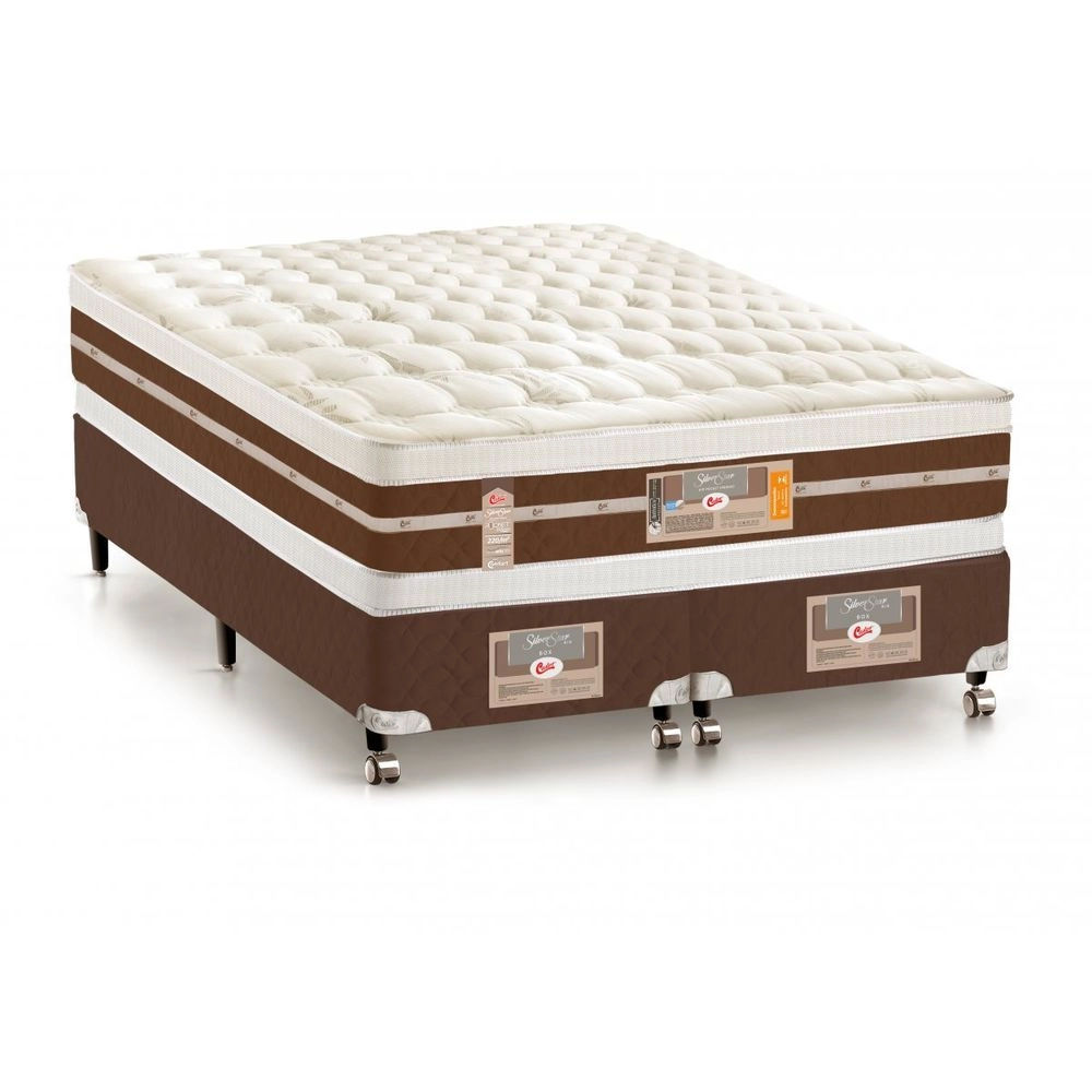 Cama Castor King Silver Star Air Double Pocket Hibrido 193x203x61 + Box Castor - 1