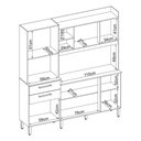 Ver mais imagens de Kit Cozinha 6 Portas 2 Gavetas Select com Nicho P/ Forno - Avena Touch/ Menta Demóbile
