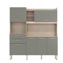 Ver imagem 2 de Kit Cozinha 6 Portas 2 Gavetas Select com Nicho P/ Forno - Avena Touch/ Menta Demóbile