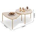 Ver imagem 2 de Mesa de Centro Lina e Cleia Triangular MDF Aço 118cm Off White
