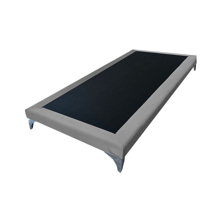 Cama Oriental Premium Solteiro Veludo Cinza