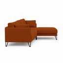 Ver imagem 6 de Sofá Sala de Estar Atena Chaise Direito Pés de Ferro 284cm 5 Lugares Linho Terracota M1 - Monari Des