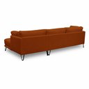 Ver imagem 7 de Sofá Sala de Estar Atena Chaise Direito Pés de Ferro 284cm 5 Lugares Linho Terracota M1 - Monari Des