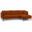 Ver imagem 2 de Sofá Sala de Estar Atena Chaise Direito Pés de Ferro 284cm 5 Lugares Linho Terracota M1 - Monari Des