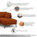Ver imagem 5 de Sofá Sala de Estar Atena Chaise Direito Pés de Ferro 284cm 5 Lugares Linho Terracota M1 - Monari Des