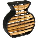 Ver imagem 1 de Vaso Decorativo Enfeite Casa Conceito Home&co Metal e Fibra 16x15x5cm Preto