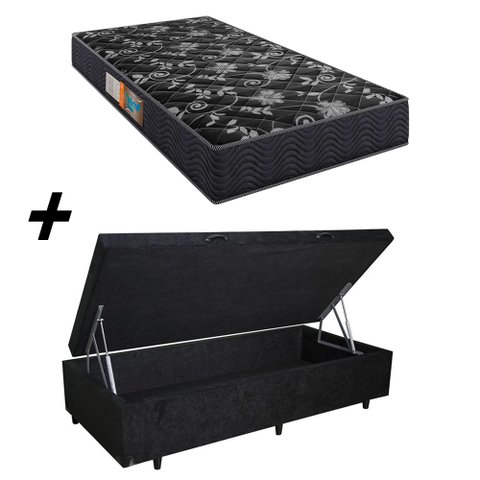 Cama Box Baú Solteiro + Colchão Portobel Verona D28 57x88x188