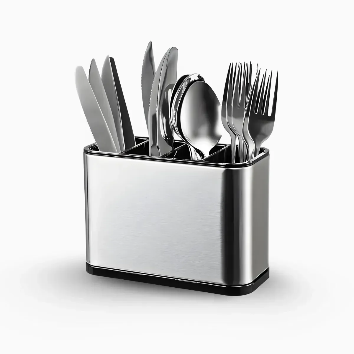 Escorredor Dispenser Porta Talher Inox 4 Divisórias