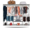 Ver imagem 1 de Cabideiro Arara Closet Casal Prateleira Aço Aramado - 2,50m - Branco
