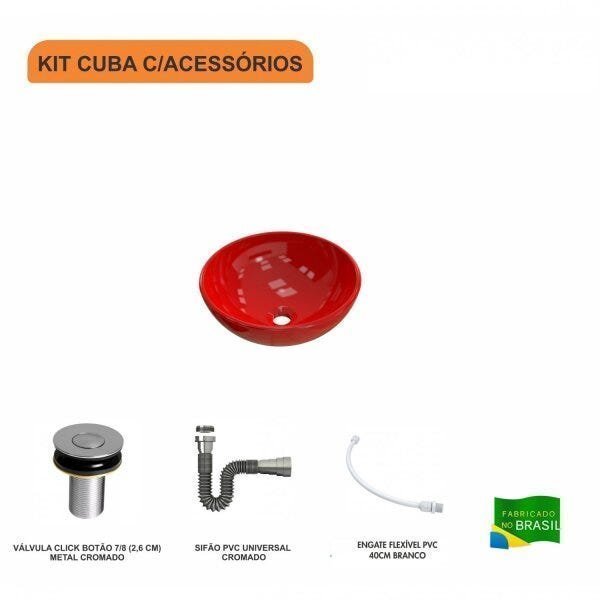 Kit Cuba R30 com Válvula Click 1 Polegada B e Sifão Cromado e Flexível Compace - 3