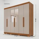 Ver imagem 3 de Guarda-Roupa Casal com Espelhos 6 Portas e 2 Gavetas 177cm Multimóveis Cinamomo/Off White