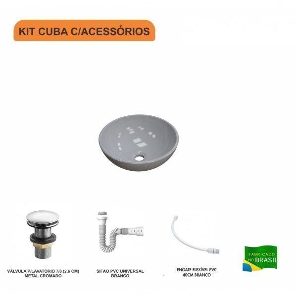 Kit Cuba R30 com Válvula Click 1 Polegada G e Sifão Pvc e Flexível Compace - 3