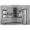 Balcão de Cozinha Modulado Belize 2 Portas e 3 Gavetas P/ Pia Cinza - Henn - 3
