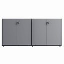 Ver imagem 5 de Armário Baixo 158,5cm Duplo com 4 Portas Tampo Embutido Corporate Cinza/Sagrado/Preto