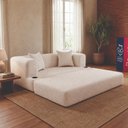 Ver imagem 5 de Sofá Cama Muna 1,50m Xpand Tech Tecido Bouclê Bege Claro Cama Inbox