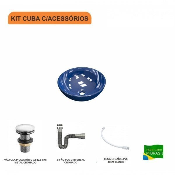 Kit Cuba R30 com Válvula Click 1 Polegada G e Sifão Cromado e Flexível Compace - 3