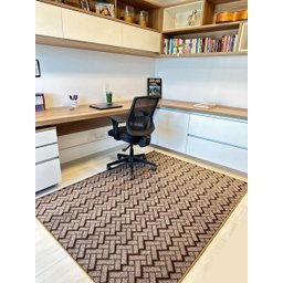 Tapete Carpete Sala Quarto Escritório 1,50x2,00 Zig Zag Marrom - 4