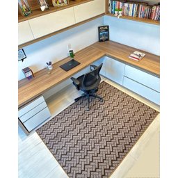 Tapete Carpete Sala Quarto Escritório 1,50x2,00 Zig Zag Marrom - 6