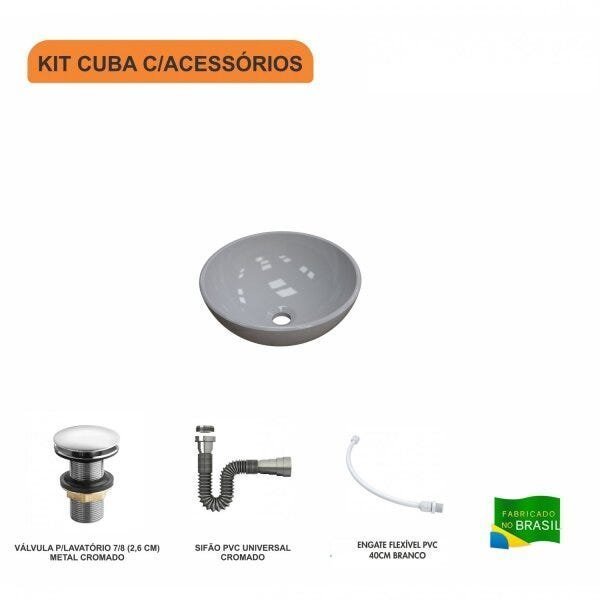 Kit Cuba R30 com Válvula Click 1 Polegada G e Sifão Cromado e Flexível Compace - 3