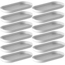 Ver imagem 1 de 12 Bandejas Ovais Decorativas 16x8cm Brancas ou Buffet Organização Aperitivo