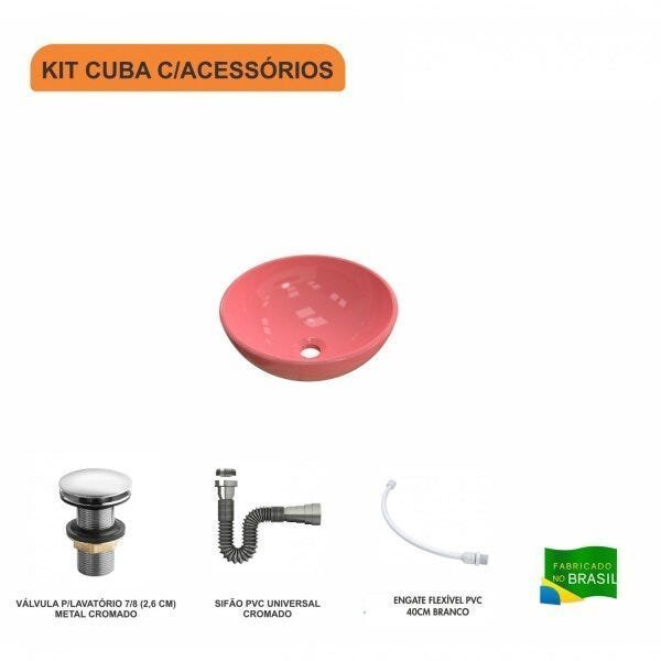 Kit Cuba R30 com Válvula Click 1 Polegada G e Sifão Cromado e Flexível Compace - 3