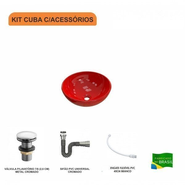 Kit Cuba R30 com Válvula Click 1 Polegada G e Sifão Cromado e Flexível Compace - 3