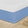 Saia Box Cama Queen Size Algodão Percal 200 Fios Ponto Palito:azul Claro - 1