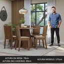 Ver imagem 4 de Conjunto Sala de Jantar Mesa Tampo de Madeira 6 Cadeiras Rustic/bege Sharon Madesa