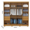Ver imagem 3 de Guarda Roupa Casal Porto 8 Portas 4 Gavetas Freijó Grafite - Aramóveis