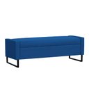 Ver imagem 1 de Recamier Bau Paris Base de Metal 1,20m Suede Azul Marinho - Inova Decorações