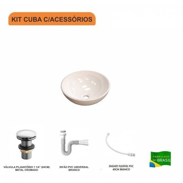 Kit Cuba R30 com Válvula Click 1 Polegada e meia e Sifão Pvc e Flexível Compace - 3