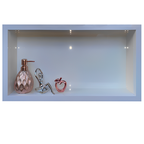 Nicho Porcelanato Polido Branco Banheiro 60x32cm