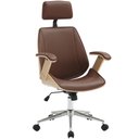 Ver imagem 1 de Cadeira para Escritório presidente Giratória Office Natural Polaris Corano R01 Marrom - Lyam Decor