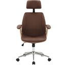 Ver imagem 2 de Cadeira para Escritório presidente Giratória Office Natural Polaris Corano R01 Marrom - Lyam Decor