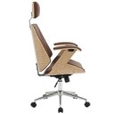 Ver imagem 5 de Cadeira para Escritório presidente Giratória Office Natural Polaris Corano R01 Marrom - Lyam Decor