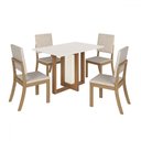 Ver imagem 2 de Mesa de Jantar 4 Lugares Natalí Milla Nature/off White/linho - Henn