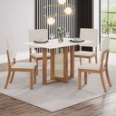Ver imagem 1 de Mesa de Jantar 4 Lugares Natalí Milla Nature/off White/linho - Henn