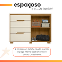 Ver imagem 6 de Cômoda Texas 147cm 4 Gavetas 2 Portas Freijó Off White Moval