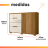 Cômoda Texas 147cm 4 Gavetas 2 Portas Freijó Off White Moval - 3