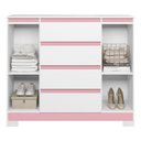 Ver imagem 3 de Cômoda Sapateira Atena 2 Portas e 4 Gavetas Quadriflex Branco/rosa - Móveis Albatroz