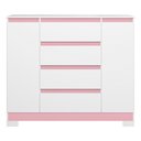 Ver imagem 2 de Cômoda Sapateira Atena 2 Portas e 4 Gavetas Quadriflex Branco/rosa - Móveis Albatroz
